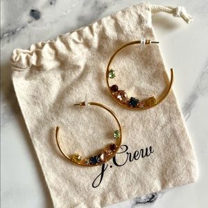 J. Crew Crystal Cluster Hoop Earrings